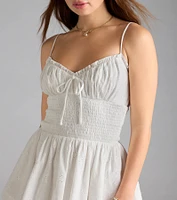 Park Picnic V-Neck Eyelet Skater Dress