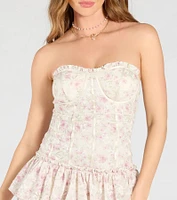 Look Of Love Floral Lace Ruffled Mini Dress
