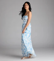 Sweet Beauty Floral A-Line Chiffon Maxi Dress