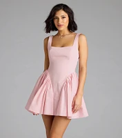 Sugar And Spice Sleeveless Tie-Back Skater Dress