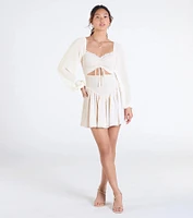 Perfect View Smocked Cutout Skater Dress