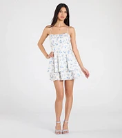 Beauty The Detail Tie Back Floral Skater Dress