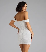 Delightful Romance Lace Trim Lace-Up Floral Mini Dress