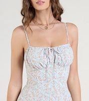Breezy Cute Floral Slit Midi Dress