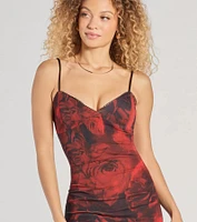 Dreamy Vibes V-Neck Floral Mesh Maxi Dress