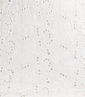 Sweet Lace-Up Cutout Eyelet Skater Dress