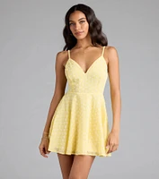 Cute Thing Tie-Back Eyelet Skater Dress