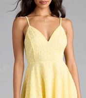 Cute Thing Tie-Back Eyelet Skater Dress