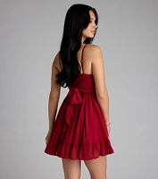 Perfectly Pretty Tie Back Chiffon Babydoll Dress