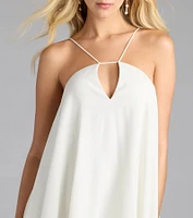 Feelin' Sweet Chiffon Halter Babydoll Dress