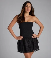 Cutie Vibes Eyelet Drop Waist Skater Dress
