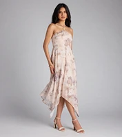 Blossomed Babe Floral Halter Midi Dress