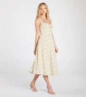 Admired Cutie Floral A-Line Midi Dress