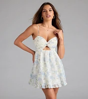 Stunning Love Floral Lace Babydoll Mini Dress