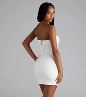 Chic Look Strapless Bodycon Mini Dress