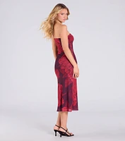 Feeling Artsy Floral Slit Midi Dress
