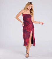 Feeling Artsy Floral Slit Midi Dress