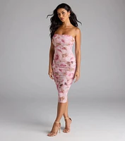 Special Something Floral Bodycon Midi Dress