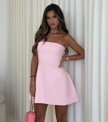 Cute Moment Strapless A-Line Crepe Mini Dress