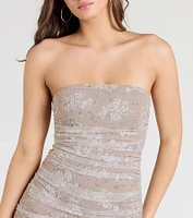 Romantic As Can Be Floral Mesh Bodycon Dress