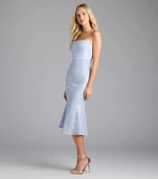 Chic Masterpiece Low Back Lace Midi Dress