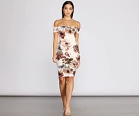 Painted Florals Midi Dress