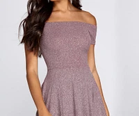 Total Twirl Glitter Skater Dress