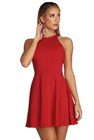 Babe A Backless Skater Dress