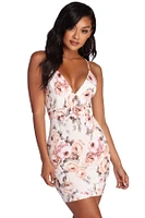 Fab Floral Lace Back Mini Dress