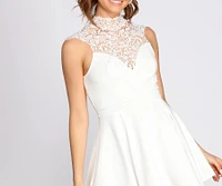 Lovely Lace Scuba Skater Dress
