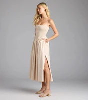 Effortless Era Woven A-Line Midi Dress