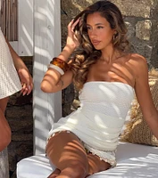 Seashell Cove Strappy Back Crochet Mini Dress