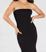 Effortless Days Strapless Bodycon Midi Dress