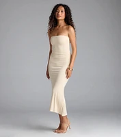 Effortless Days Strapless Bodycon Midi Dress