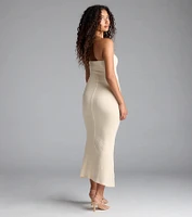 Effortless Days Strapless Bodycon Midi Dress