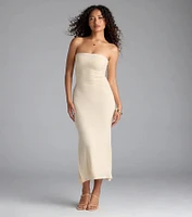 Effortless Days Strapless Bodycon Midi Dress