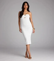 Sweetheart Status Tube Midi Dress