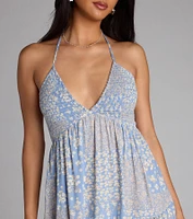 Paisley and Playful Halter Skater Dress
