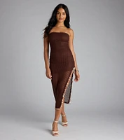 Dinner By The Sea Tube Crochet Midi Dress