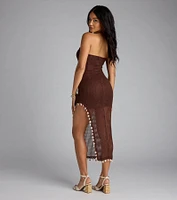 Dinner By The Sea Tube Crochet Midi Dress
