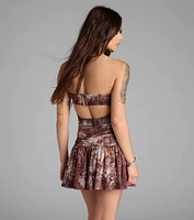 Forever Dreaming Strapless Cutout Ruffle Mini Dress
