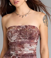 Forever Dreaming Strapless Cutout Ruffle Mini Dress