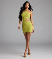 Striking A Pose Halter Cutout Mini Dress