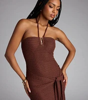 Too Hot to Handle Halter Knit Mini Dress