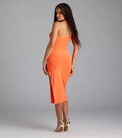 Turn Up The Heat One-Shoulder Cutout Midi Dress