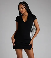 So Perfect Collar Short Sleeve Mini Dress