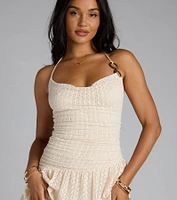 Such A Cutie Halter Ruffle Mini Dress