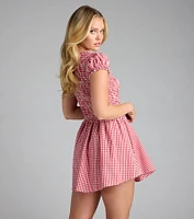 Sweet Like Sugar Gingham Print Skater Dress