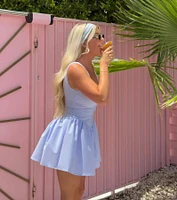 Darling Babe Striped Drop Waist Skater Dress