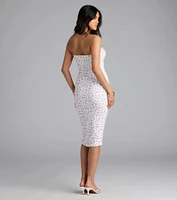 Sweetly Sultry Floral Bodycon Midi Dress